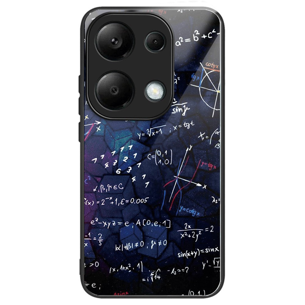 Xiaomi Redmi Note 13 Pro 4G / Poco M6 Pro 4G mobilskal TPU+Härdat glasfodral Mönstertryck