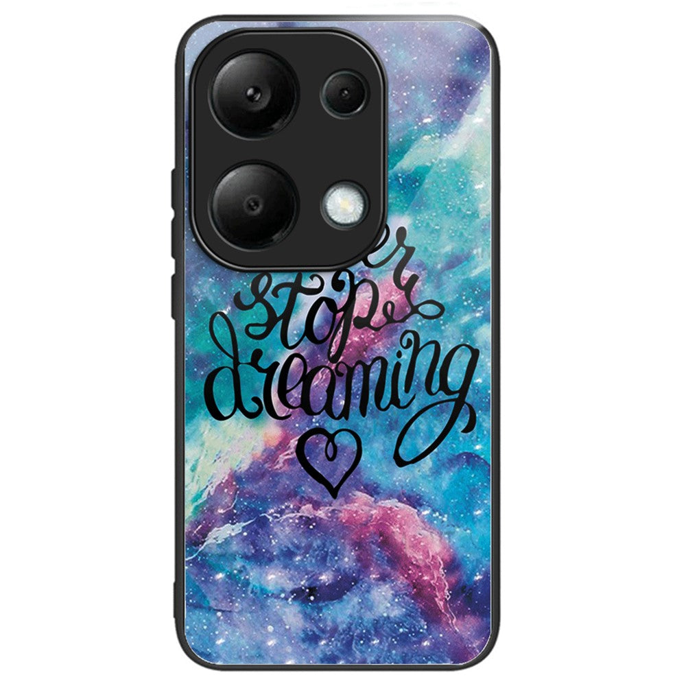 Xiaomi Redmi Note 13 Pro 4G / Poco M6 Pro 4G mobilskal TPU+Härdat glasfodral Mönstertryck