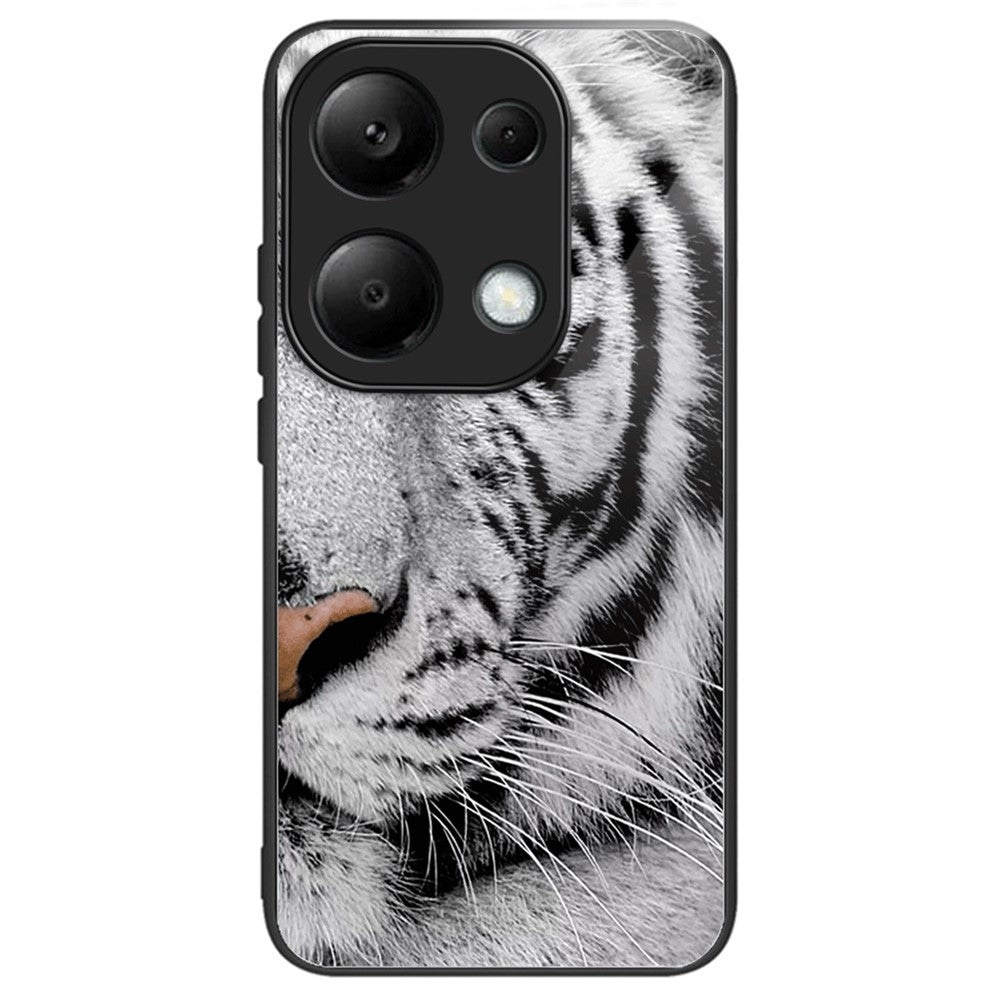 Xiaomi Redmi Note 13 Pro 4G / Poco M6 Pro 4G mobilskal TPU+Härdat glasfodral Mönstertryck