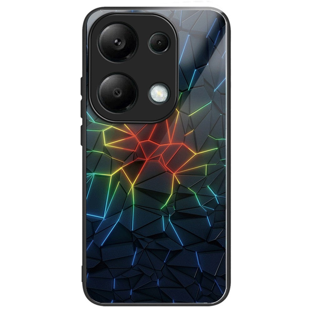 Xiaomi Redmi Note 13 Pro 4G / Poco M6 Pro 4G mobilskal TPU+Härdat glasfodral Mönstertryck