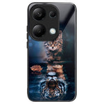 Xiaomi Redmi Note 13 Pro 4G / Poco M6 Pro 4G mobilskal TPU+Härdat glasfodral Mönstertryck