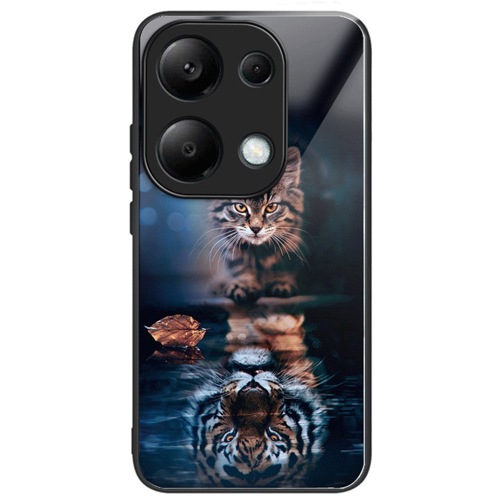 Xiaomi Redmi Note 13 Pro 4G / Poco M6 Pro 4G mobilskal TPU+Härdat glasfodral Mönstertryck