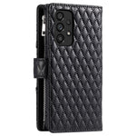 Style 012 for Samsung Galaxy A53 5G Phone Case Rhombus Zipper Wallet PU Leather Flip Cover