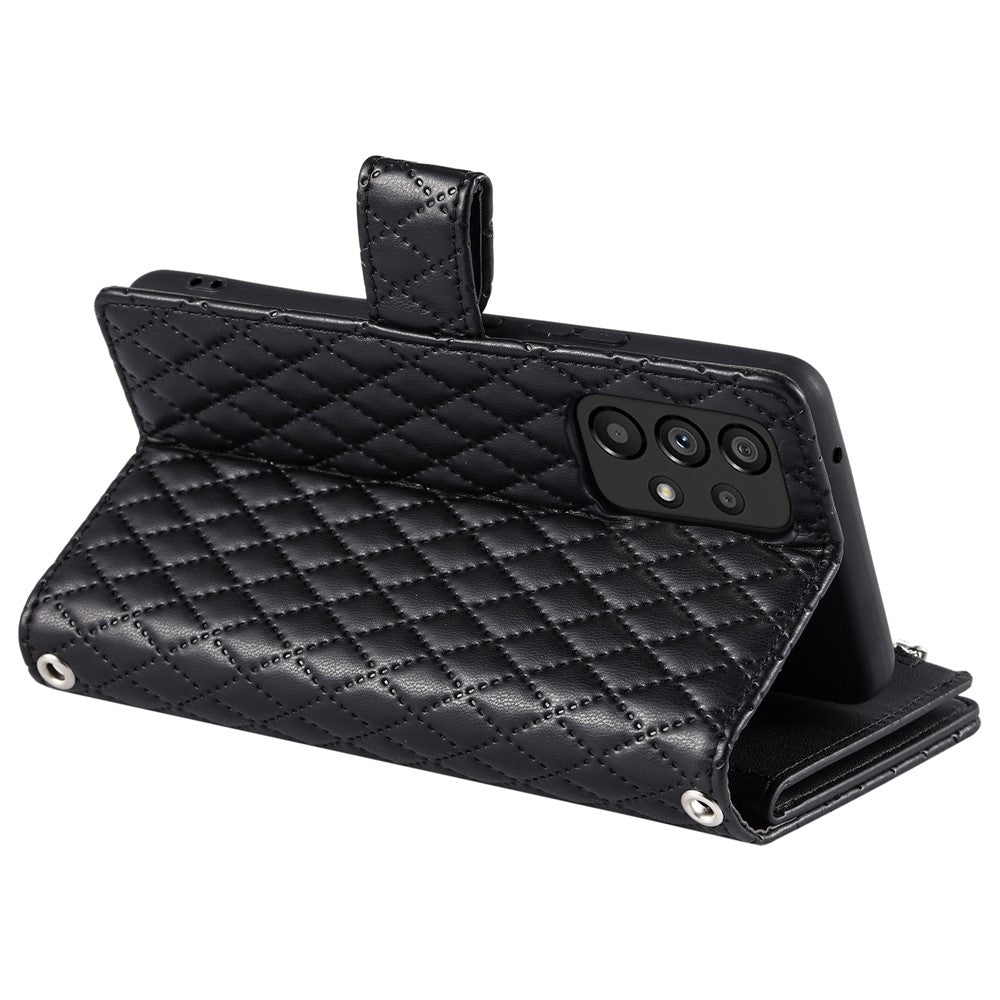 Style 012 for Samsung Galaxy A53 5G Phone Case Rhombus Zipper Wallet PU Leather Flip Cover
