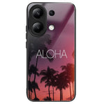 For Xiaomi Redmi Note 13 4G Case Back Patterned Tempered Glass Phone Cover