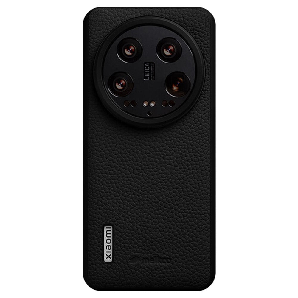 MELKCO For Xiaomi 14 Ultra Case Genuine Cow Leather Coated PC Phone Cover