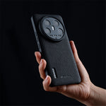 MELKCO For Xiaomi 14 Ultra Case Genuine Cow Leather Coated PC Phone Cover