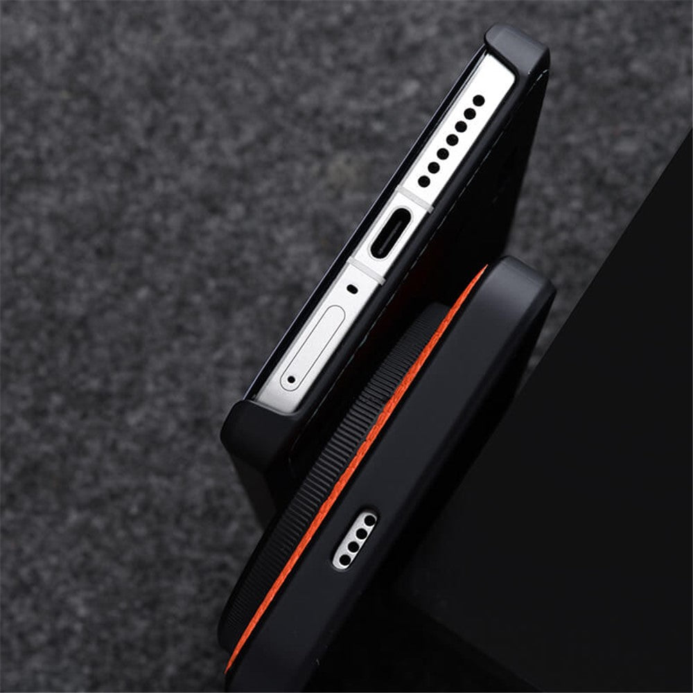 MELKCO For Xiaomi 14 Ultra Case Genuine Cow Leather Coated PC Phone Cover