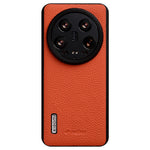 MELKCO For Xiaomi 14 Ultra Case Genuine Cow Leather Coated PC Phone Cover