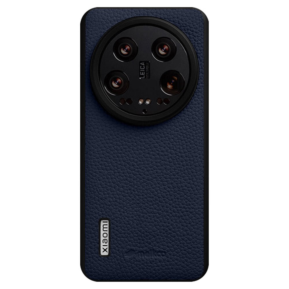 MELKCO For Xiaomi 14 Ultra Case Genuine Cow Leather Coated PC Phone Cover
