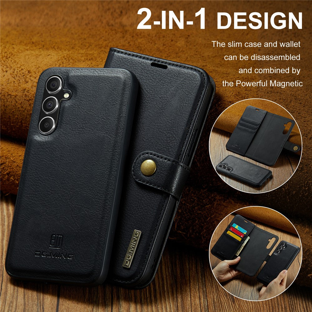 DG.MING for Samsung Galaxy A35 5G Wallet Case Detachable Split Leather Phone Cover