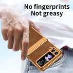 For Samsung Galaxy Z Flip3 5G Case Hinge Protection Leather Coated PC Folding Phone Cover