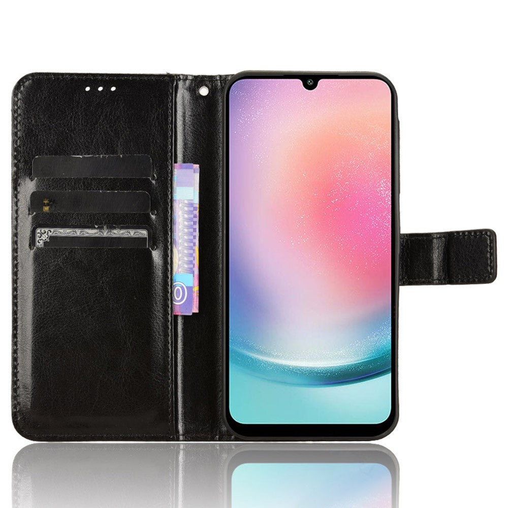 Til Samsung Galaxy M55 5G / C55 5G / F55 5G Etui Crazy Horse Tekstur Læder Telefoncover med Pung Stand