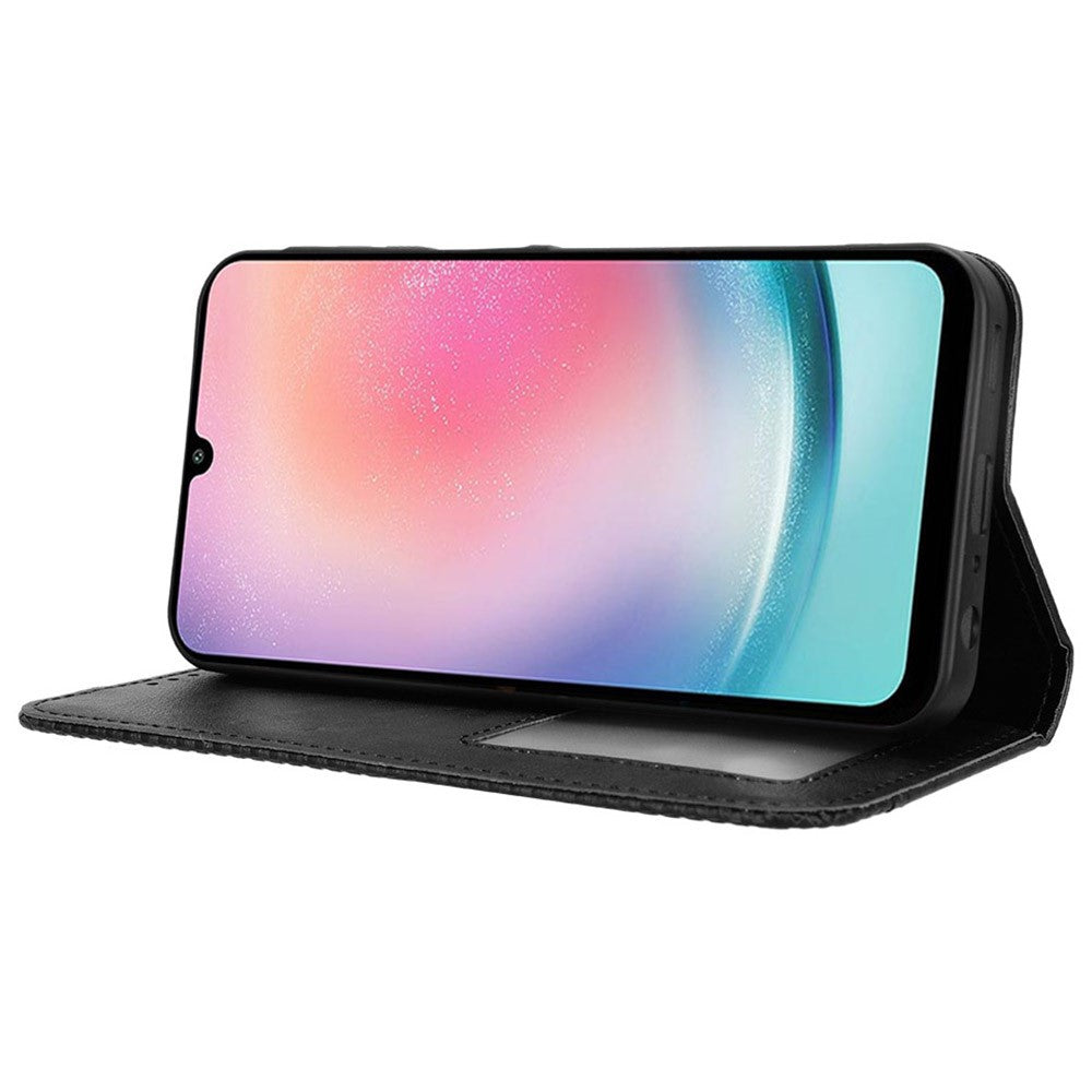 Til Samsung Galaxy M55 5G / C55 5G / F55 5G Pung Telefoncover Retro Læder Flip Cover