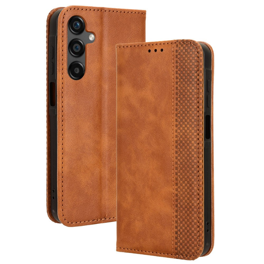 Til Samsung Galaxy M55 5G / C55 5G / F55 5G Pung Telefoncover Retro Læder Flip Cover