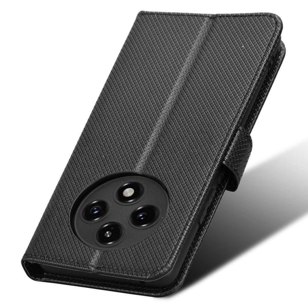Oppo F27 Pro 5G / Oppo F27 Pro+ 5G / A3 Pro (Kina) 5G-skal med diamantstruktur, PU-läder, plånboksfodral, TPU-innerskal