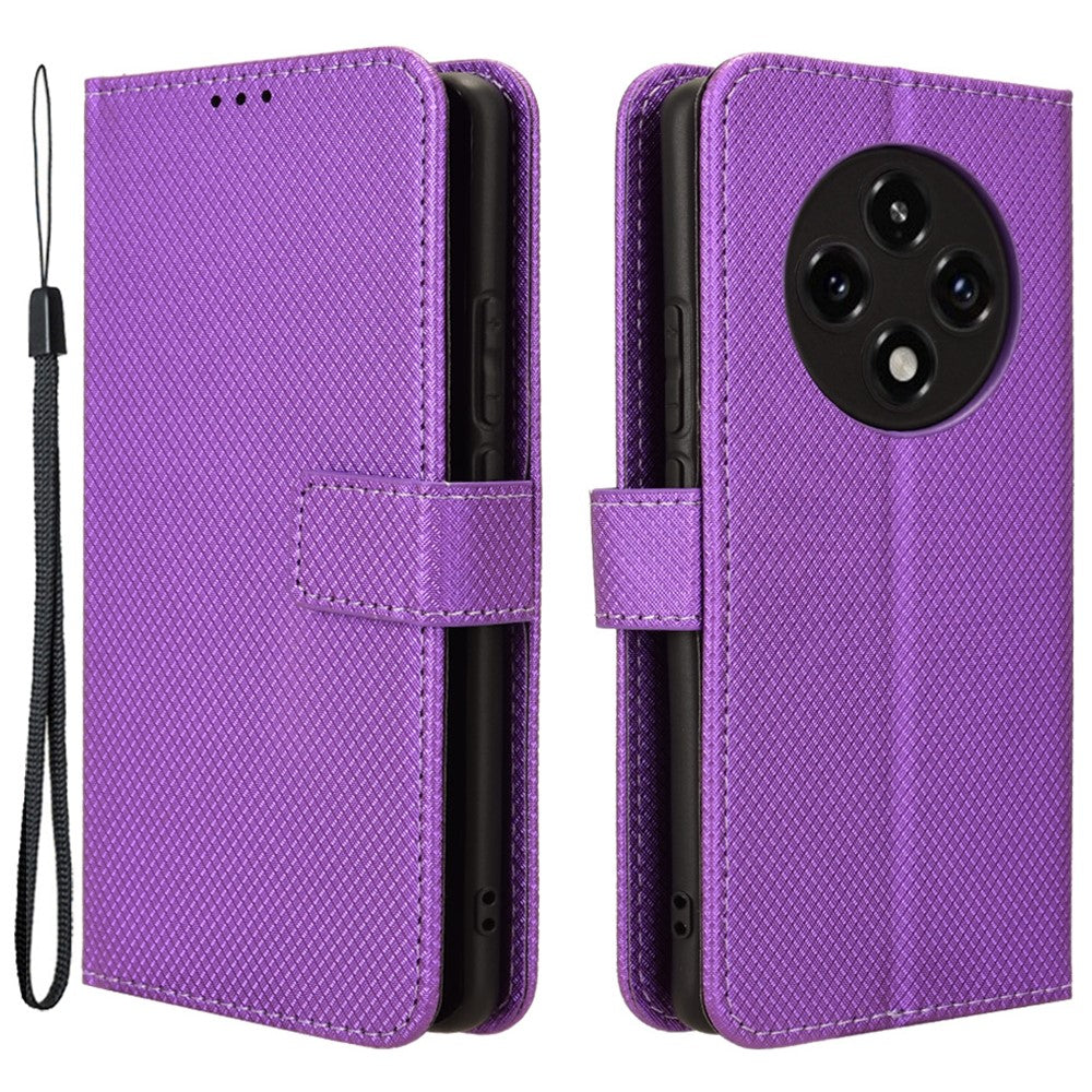 Oppo F27 Pro 5G / Oppo F27 Pro+ 5G / A3 Pro (Kina) 5G-skal med diamantstruktur, PU-läder, plånboksfodral, TPU-innerskal