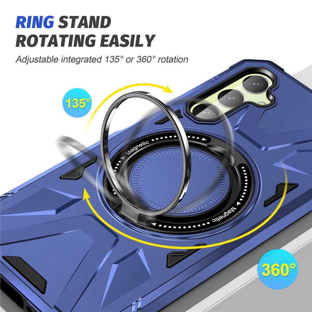 For Samsung Galaxy A05 4G Case TPU+PC Magnetic Phone Cover with Ring Kickstand