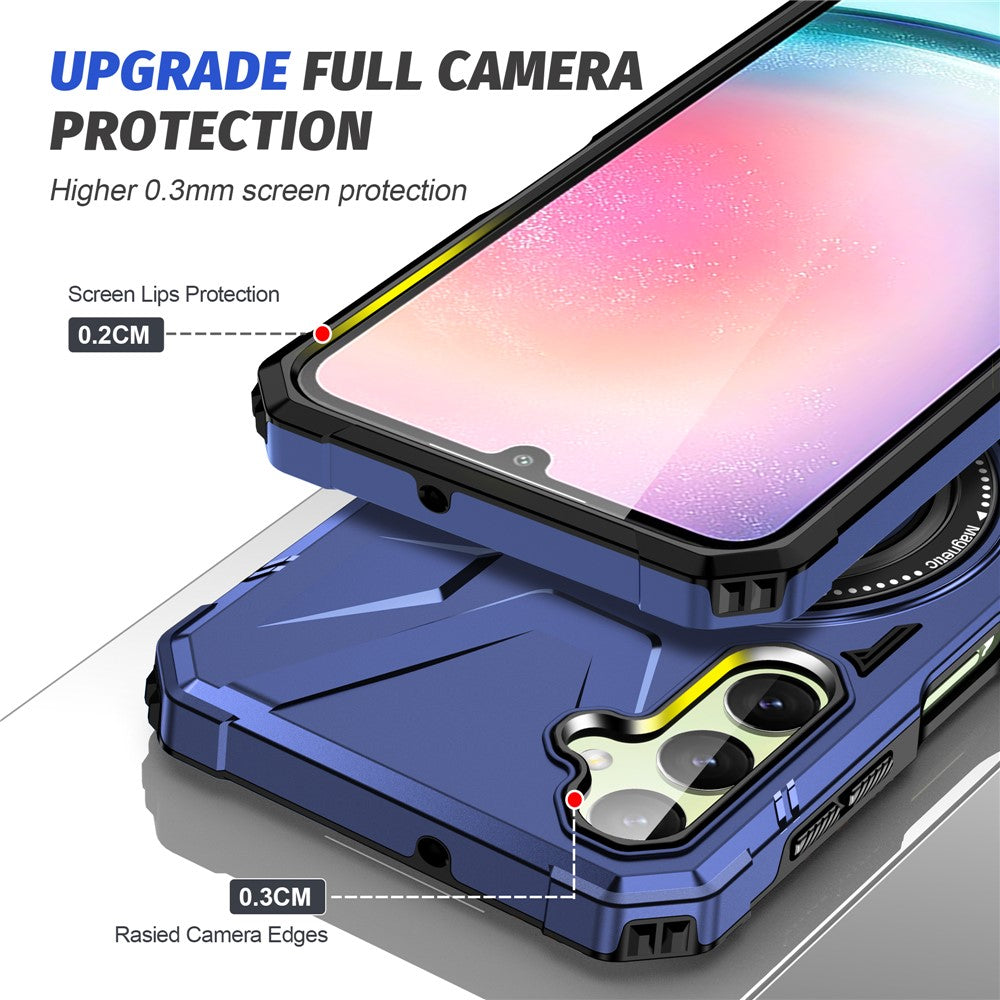 For Samsung Galaxy A05 4G Case TPU+PC Magnetic Phone Cover with Ring Kickstand
