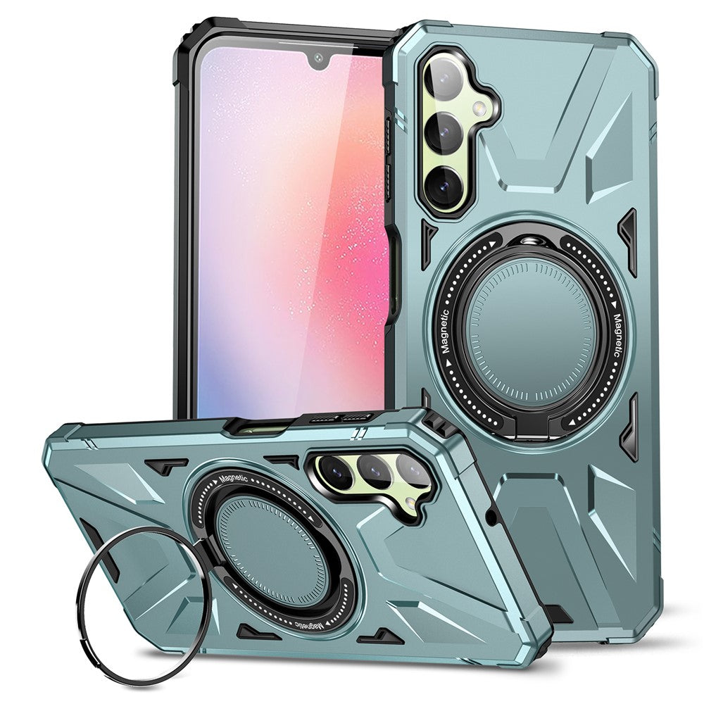 For Samsung Galaxy A05 4G Case TPU+PC Magnetic Phone Cover with Ring Kickstand