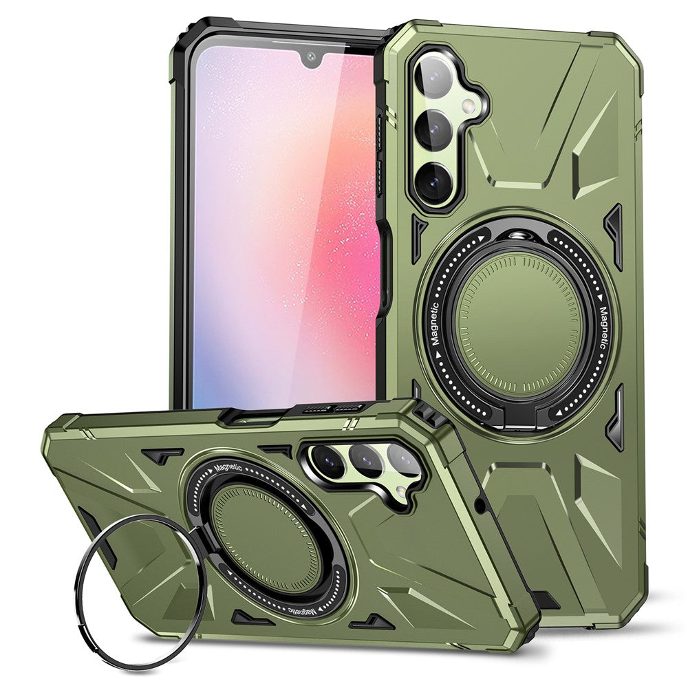 For Samsung Galaxy A05 4G Case TPU+PC Magnetic Phone Cover with Ring Kickstand