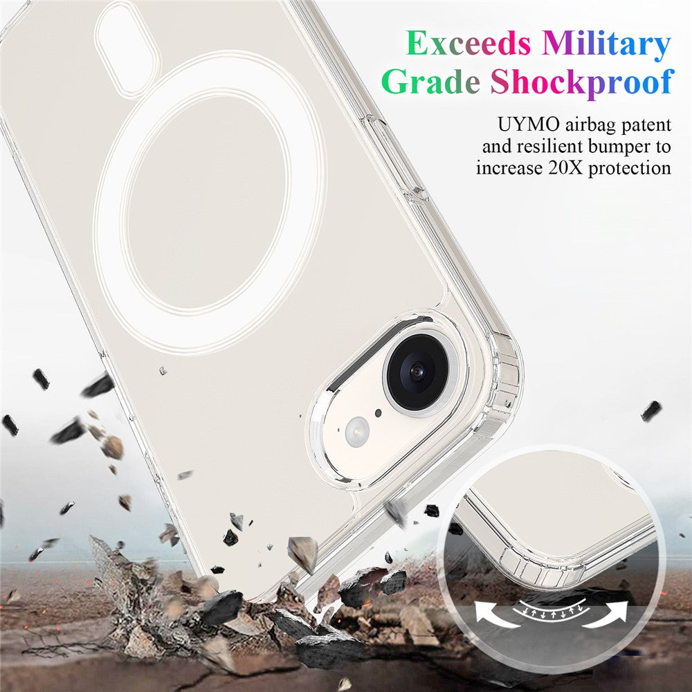 For iPhone 17th / 16th Clear Case Compatible with MagSafe TPU + Acrylic Phone Cover