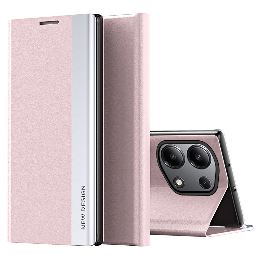 Xiaomi Redmi Note 13 Pro 4G / Poco M6 Pro 4G-skal, stativ, reptåligt läderfodral