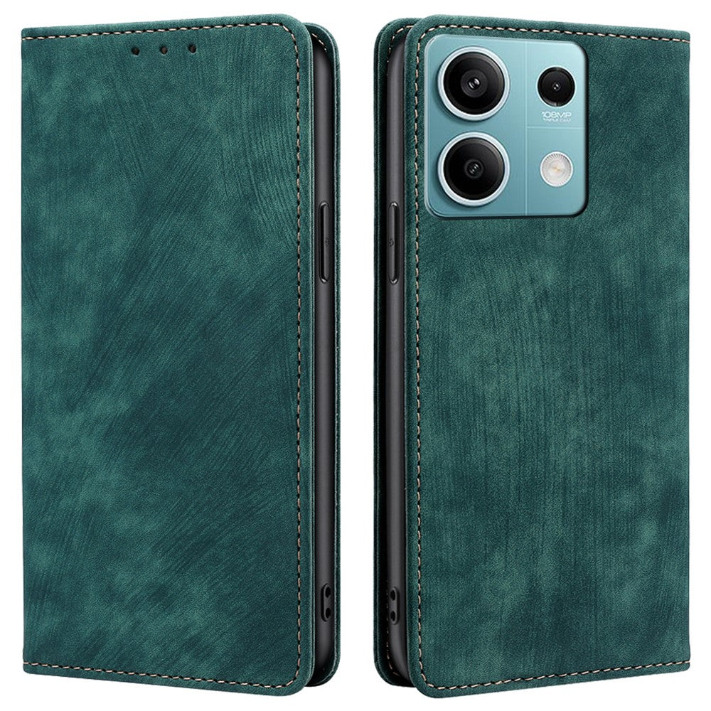 For Xiaomi Redmi Note 13 4G Phone Stand Case RFID Blocking Wallet PU Leather Phone Cover