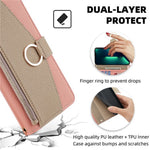 For Samsung Galaxy Xcover7 Phone Case Crossbody Zipper Wallet Cover with Makeup Mirror