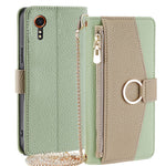 For Samsung Galaxy Xcover7 Phone Case Crossbody Zipper Wallet Cover with Makeup Mirror