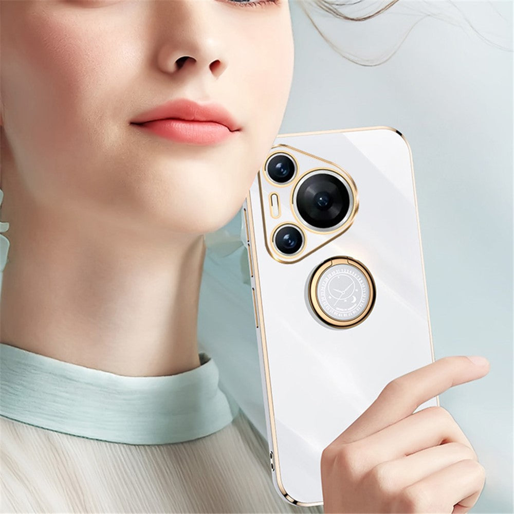 XINLI For Huawei Pura 70 Pro Case Electroplating Kickstand TPU Phone Cover