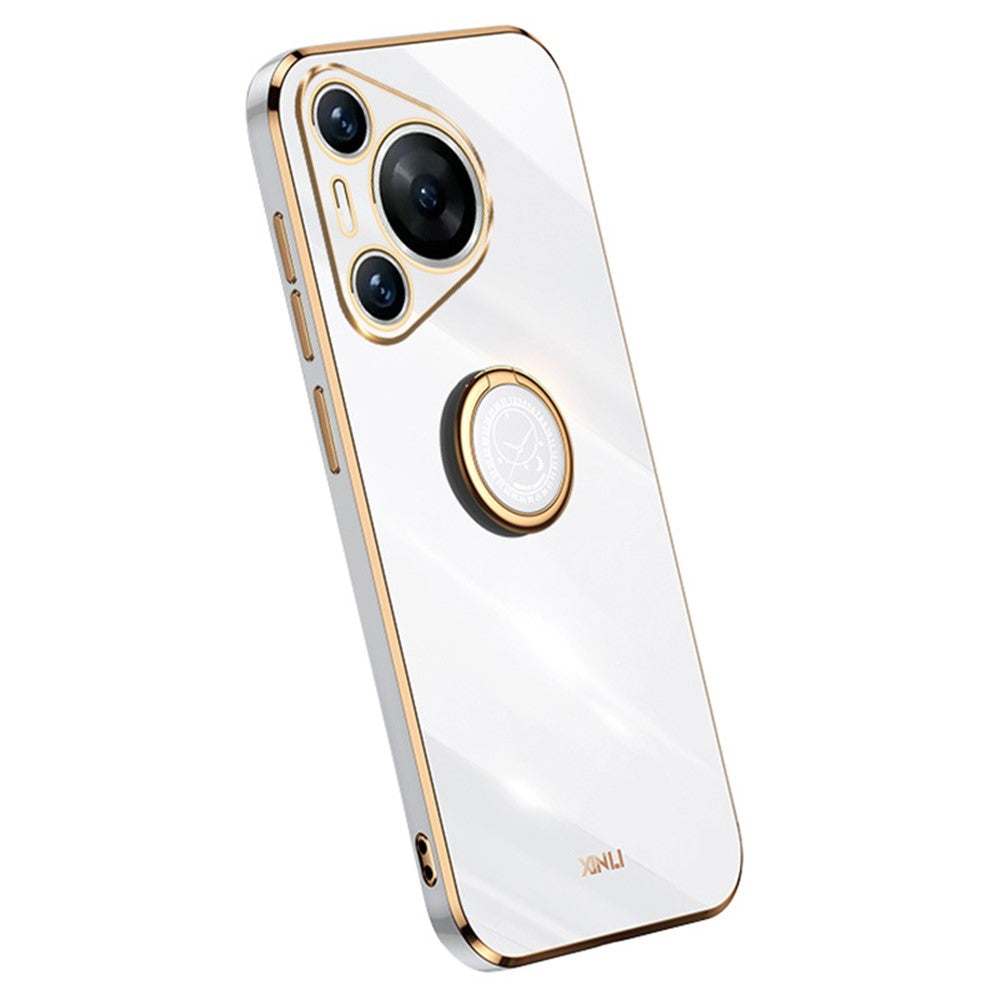XINLI For Huawei Pura 70 Pro Case Electroplating Kickstand TPU Phone Cover