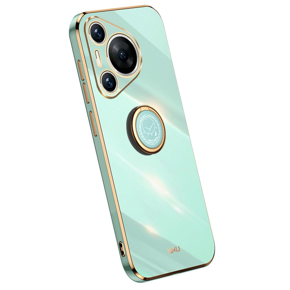 XINLI For Huawei Pura 70 TPU Case Anti-Drop Ring Kickstand Electroplating Phone Cover