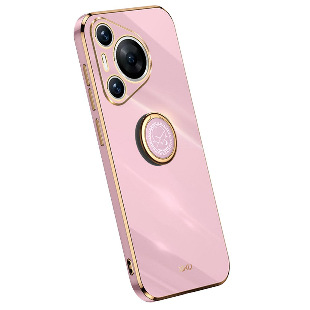 XINLI For Huawei Pura 70 TPU Case Anti-Drop Ring Kickstand Electroplating Phone Cover