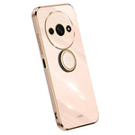 XINLI For Xiaomi Redmi A3 4G / Poco C61 4G Electroplating Case Ring Holder Kickstand Soft TPU Cover