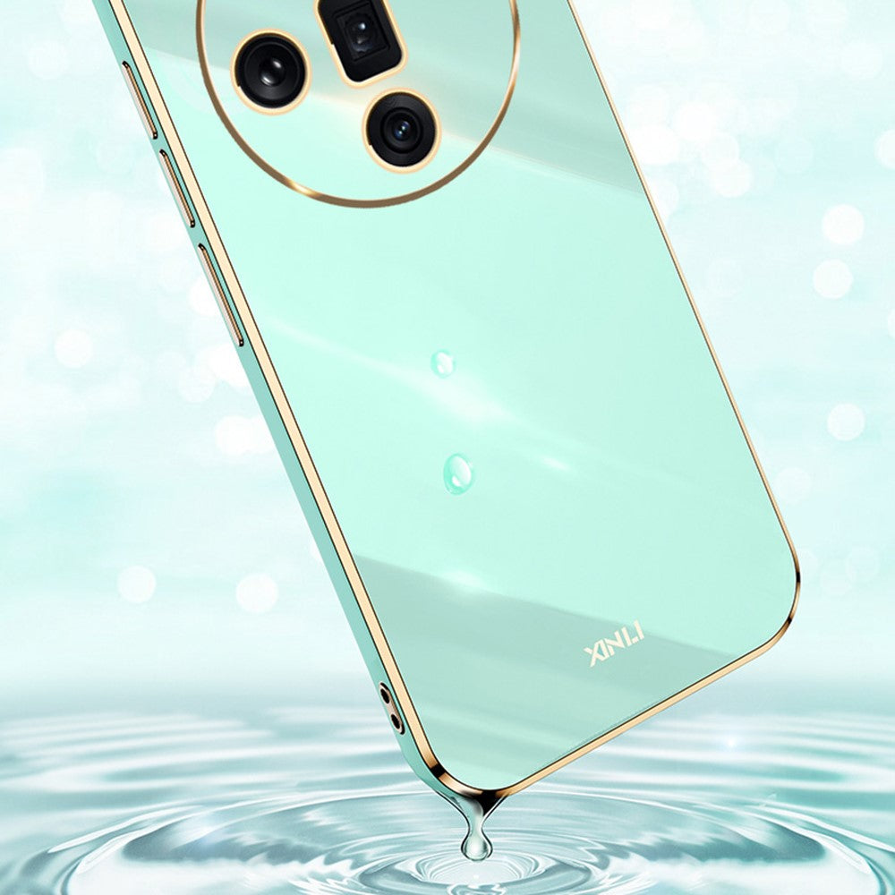 XINLI For Oppo Find X7 5G Phone Case Electroplating TPU Cover with Ring Kickstand