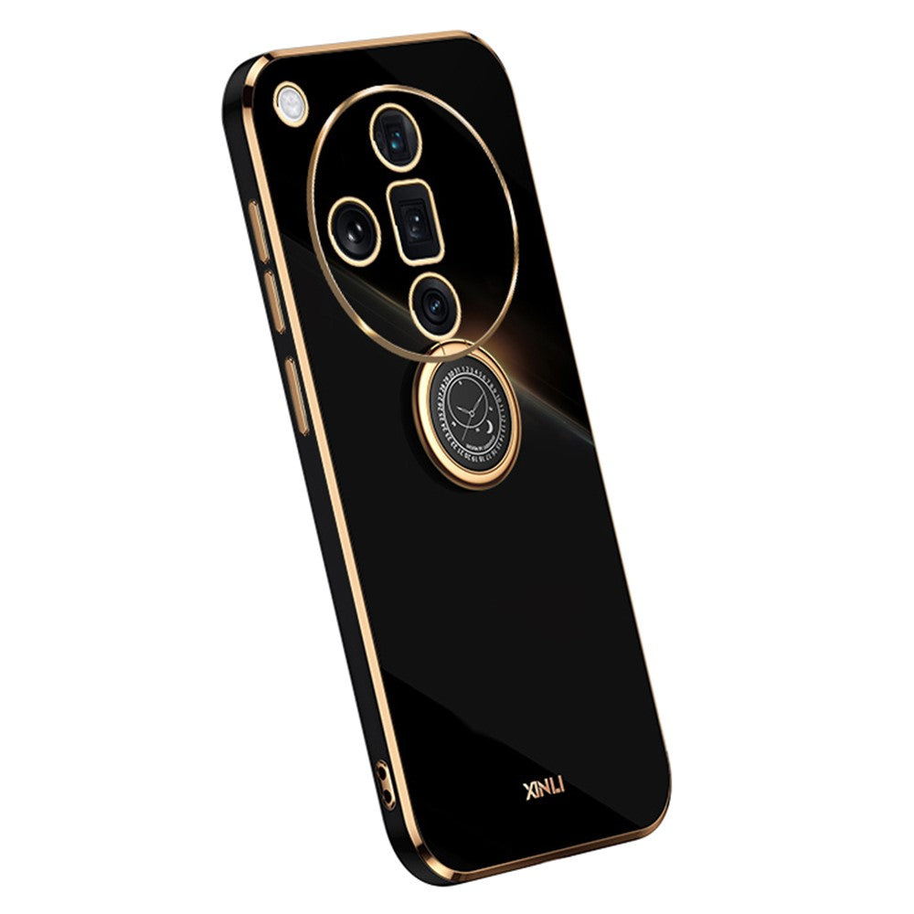 XINLI For Oppo Find X7 5G Phone Case Electroplating TPU Cover with Ring Kickstand