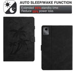 For Xiaomi Pad 6 / Pad 6 Pro Case Card Holder Stand Coconut Tree Imprinted Leather Tablet Cover