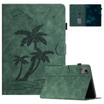 For Xiaomi Pad 6 / Pad 6 Pro Case Card Holder Stand Coconut Tree Imprinted Leather Tablet Cover