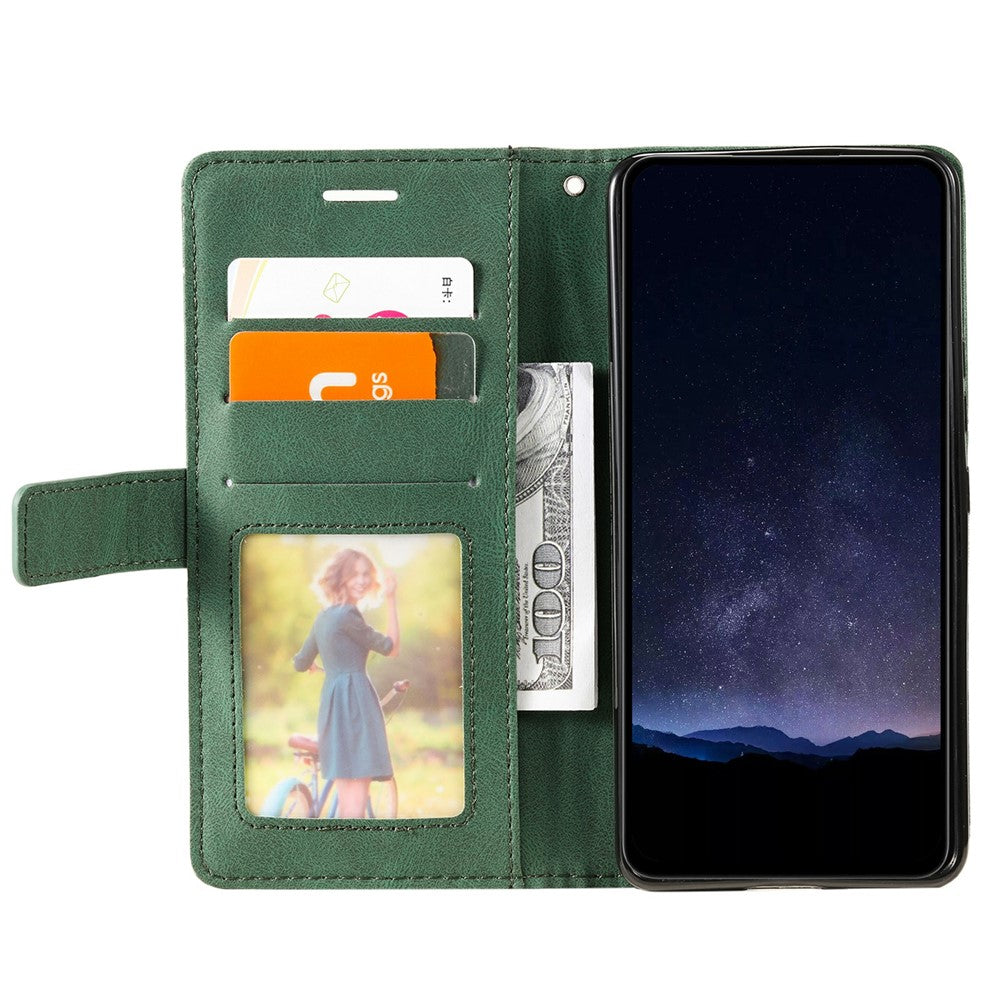 Til Samsung Galaxy A05 4G Læderetui Med Imprimerede Linjer Hudvenligt Pung Telefoncover