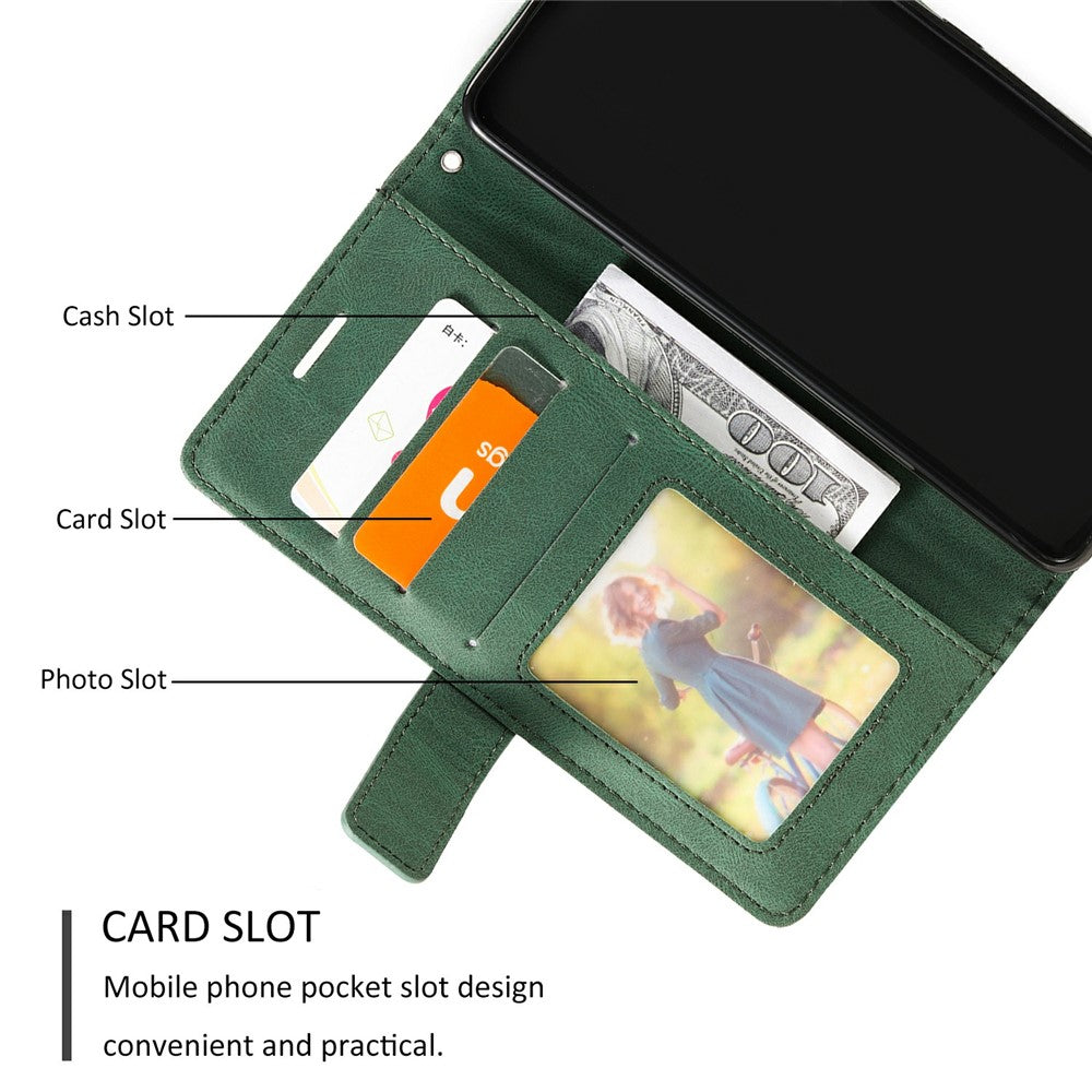 Til Samsung Galaxy A05 4G Læderetui Med Imprimerede Linjer Hudvenligt Pung Telefoncover