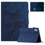 For Lenovo Tab M9 TB-310FU Case Card Slots PU Leather Coconut Tree Imprinted Tablet Cover Auto Wake / Sleep