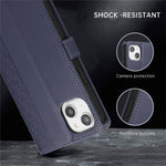 R20 for iPhone 14 Plus Wallet Case PU Leather Splicing Rhombus Cell Phone Cover