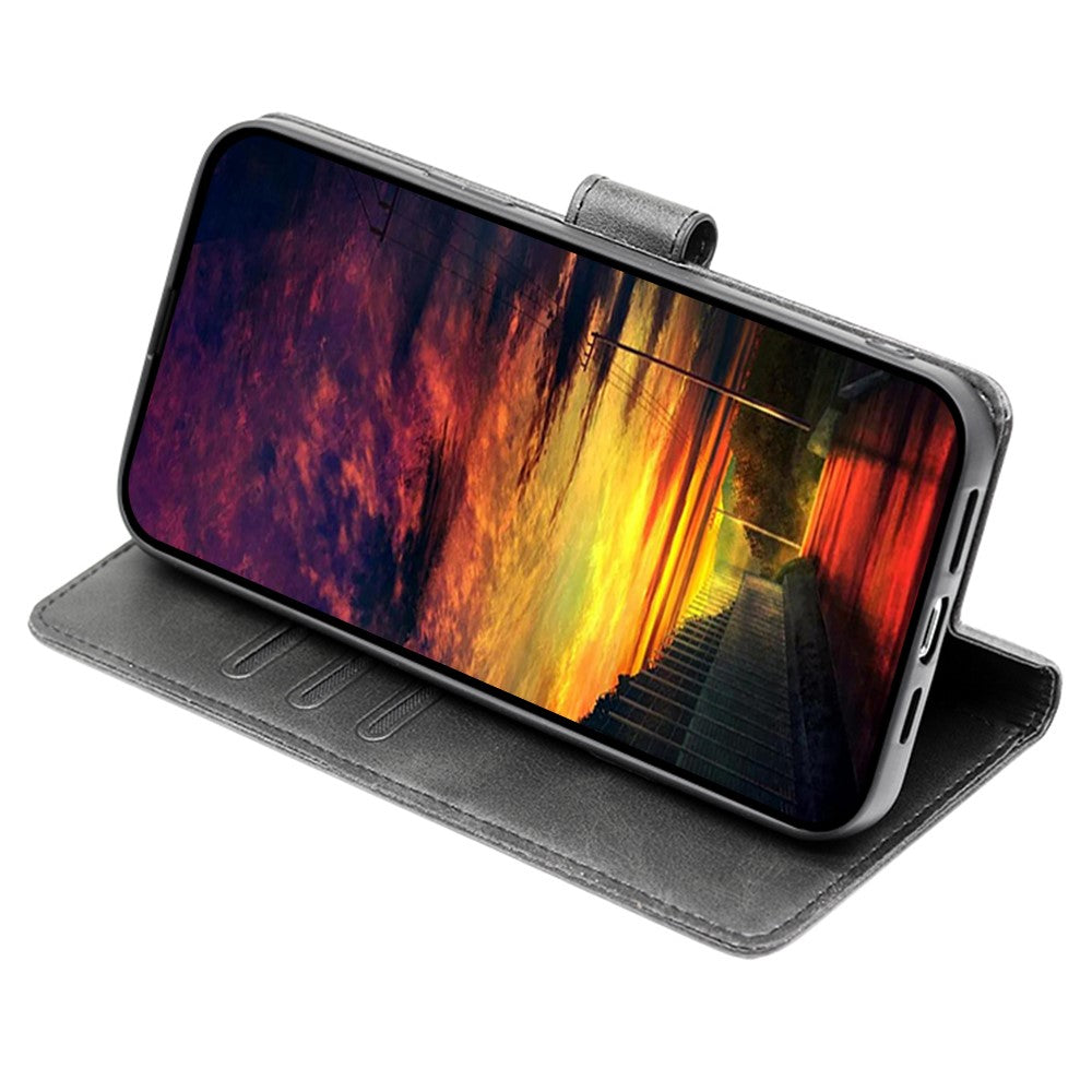 For Xiaomi Redmi Note 13 4G Case Calf Texture Leather Wallet Stand Cover Magnetic Clasp