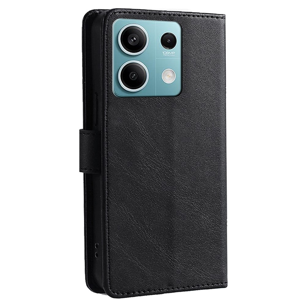 For Xiaomi Redmi Note 13 4G Case Calf Texture Leather Wallet Stand Cover Magnetic Clasp