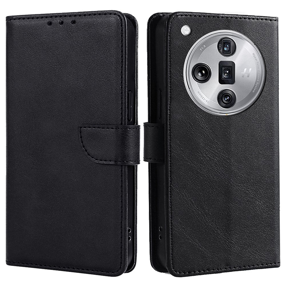 For Oppo Find X7 Ultra Case Calf Texture PU Leather Wallet Card Slots Flip Phone Cover