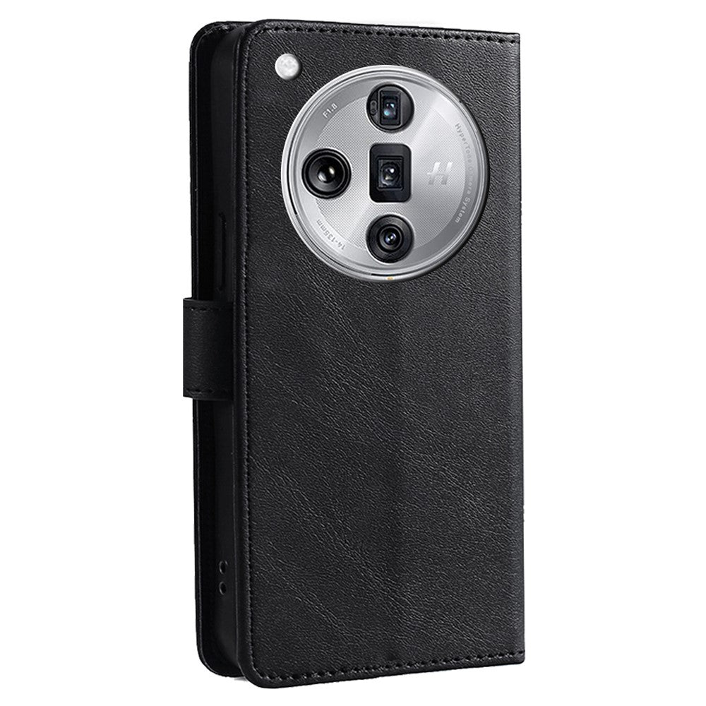 For Oppo Find X7 Ultra Case Calf Texture PU Leather Wallet Card Slots Flip Phone Cover