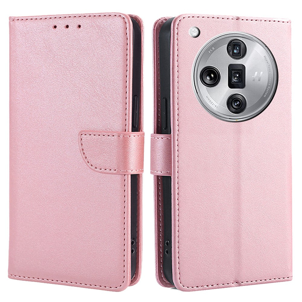 For Oppo Find X7 Ultra Case Calf Texture PU Leather Wallet Card Slots Flip Phone Cover