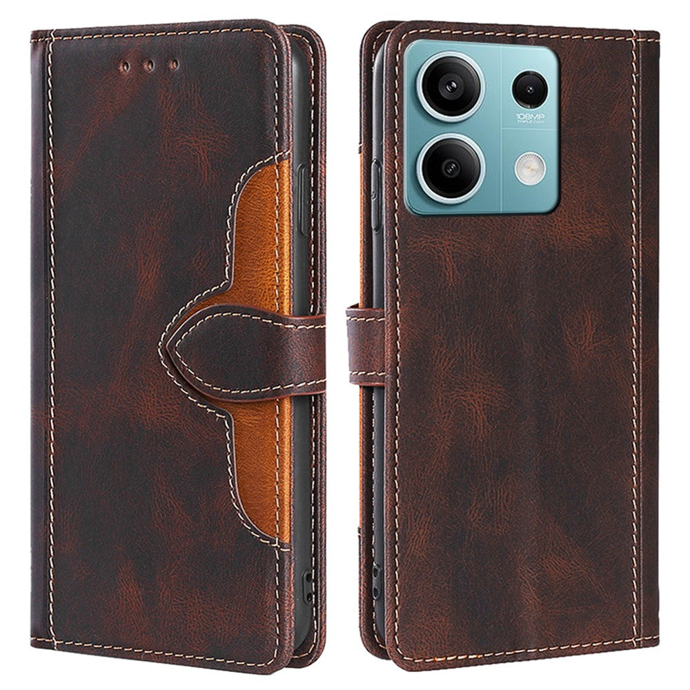 For Xiaomi Redmi Note 13 4G Wallet  Case Leather Phone Cover Straw Hat Pattern