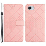 HT06 For iPhone 17e / 16e Drop-Proof Phone Case Rhombus Pattern PU Leather Wallet Cover
